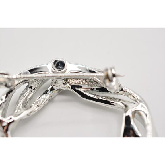 Gerry's Vintage Pin Brooch Round Wreath Silver Tone 1980s Signed BinV - Picture 11 of 12